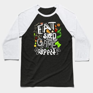 eat sleep game repeat Baseball T-Shirt